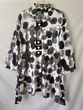 Ethyl Clothing Women's Watercolor Polka Dot Tunic Top With Pockets Size XXL
